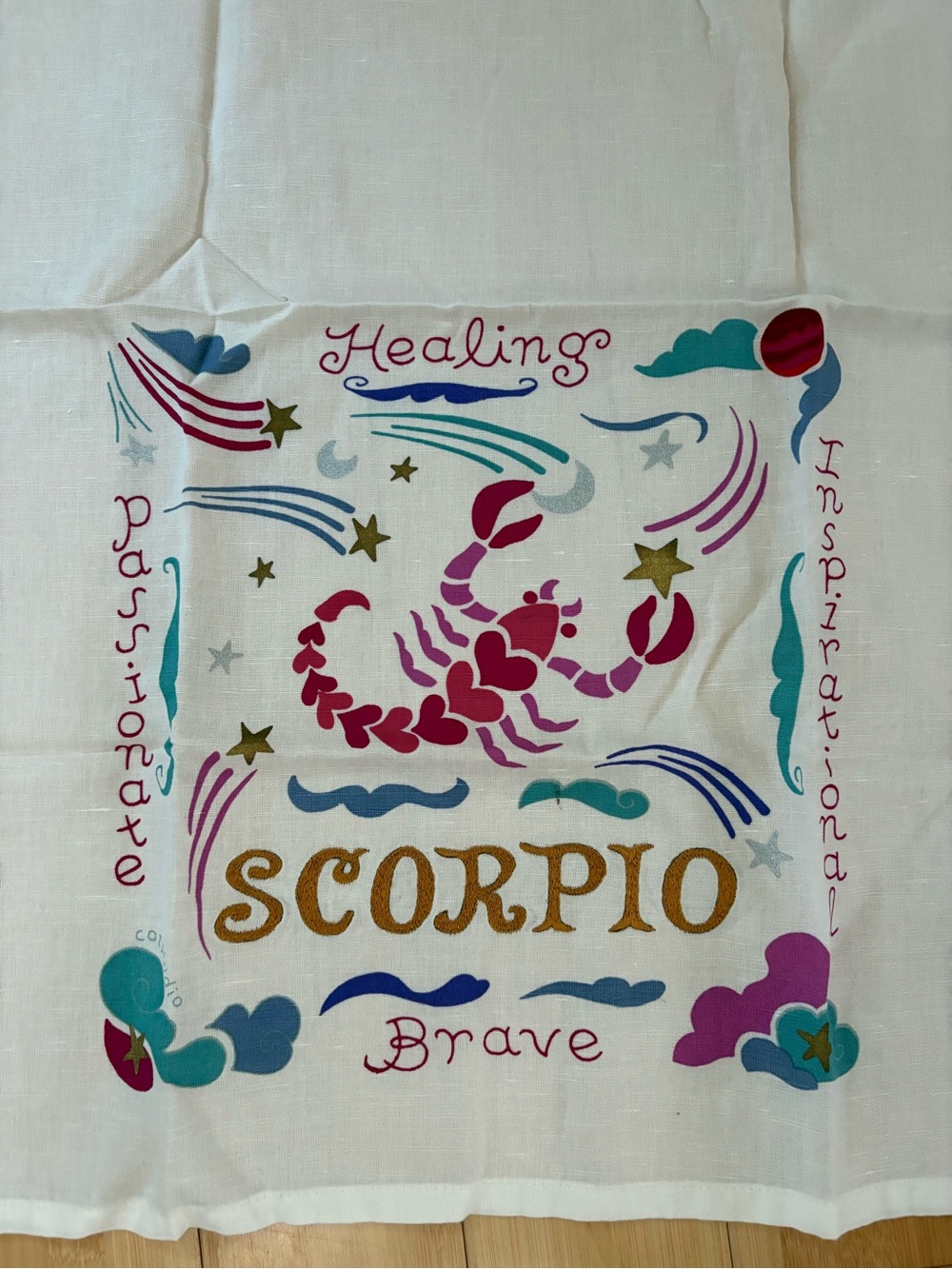 catstudio Cream Lightweight Cotton-Linen Blend tea towel NWT